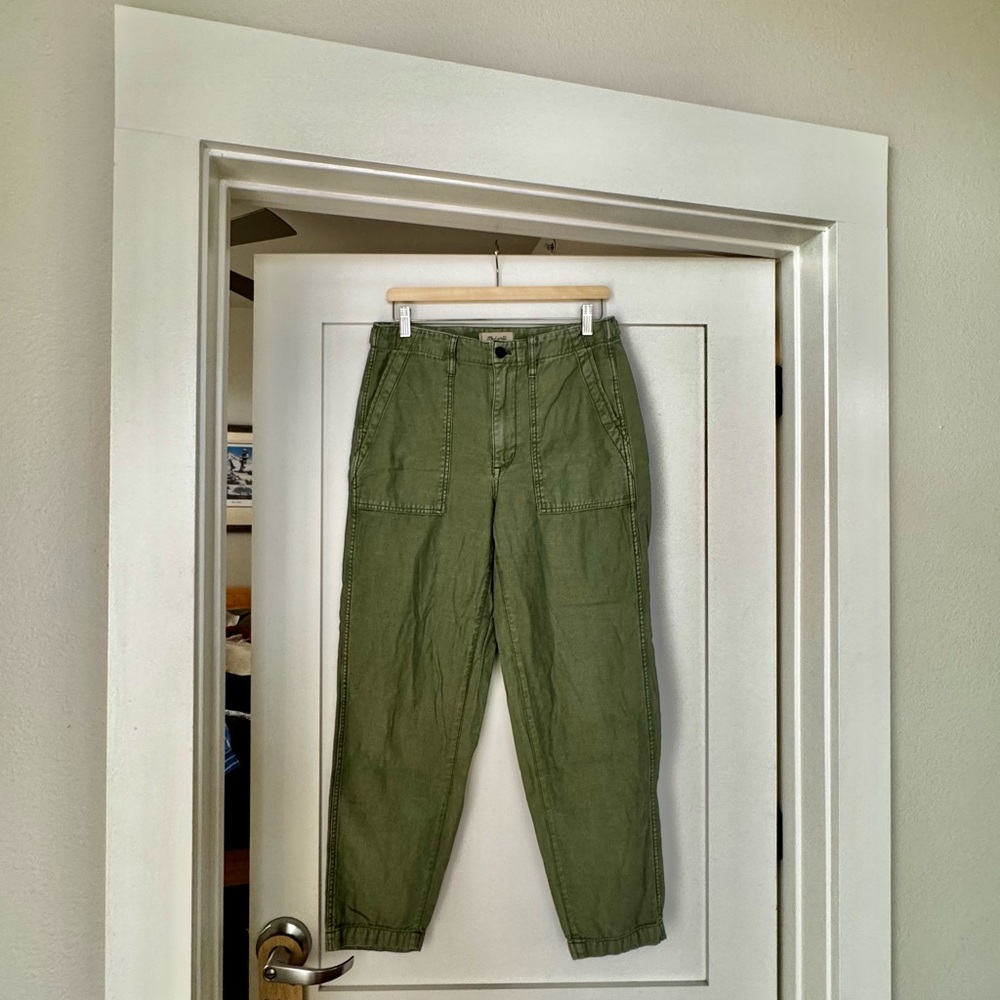 MADEWELL Sz. T28 Olive Green Taper-Leg Utility Pant